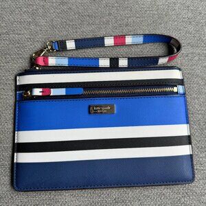 Kate Spade Wristlet Laurel Way Striped Printed Nautical Sporty Classic Preppy